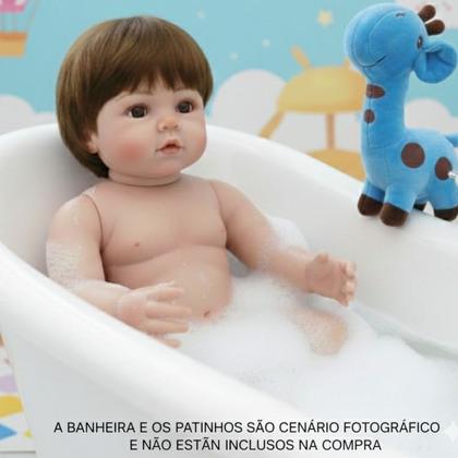 Imagem de Boneca Reborn Gêmeos Corpo Silicone Pode dar Banho New Happy