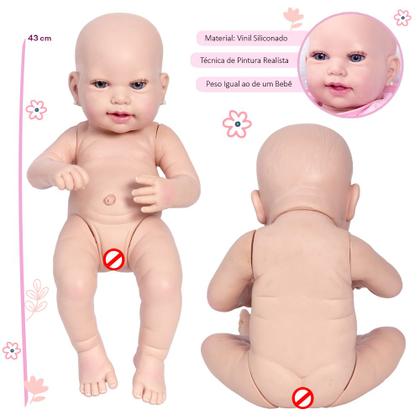 Imagem de Boneca Reborn Menina Realista Careca Roupão Girafa + Bolsa