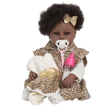 Imagem de Boneca Reborn Realista Bebê Menina 46cm Bolsa Acessórios