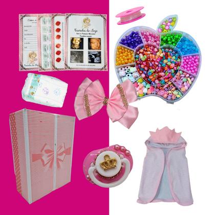 Imagem de Boneca Reborn Silicone Bebê Realista Menina Itens Linda Enxoval + Kit de Miçangas Completo Lol Pode dar Banho Brinquedos Para Caixa Corpo Siliconado