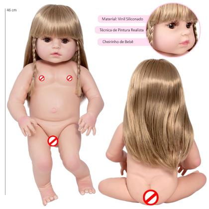 Imagem de Boneca Reborn Silicone Menina Loira 20 Itens Envio Imediato