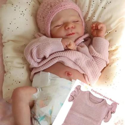 Imagem de Boneca Reborn Silicone Realista 18-20 Polegadas - Corpo Inteiro de Vinil - Bebê Menina Pascale