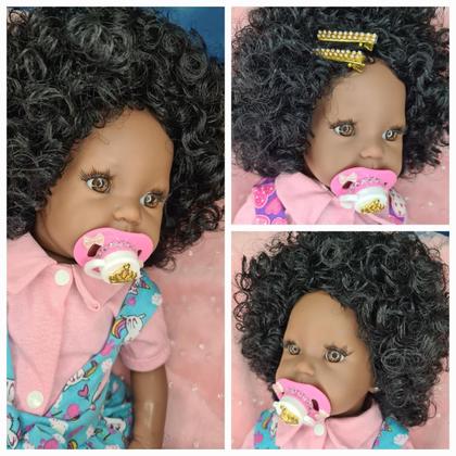 Imagem de Boneca Reborne Negra Silicone Reborn Bebê Barata Realista Enxoval Brinquedo Menina Bb Grande Reborne Boneca Bebe Reborn Siliconado Original Baby Lol