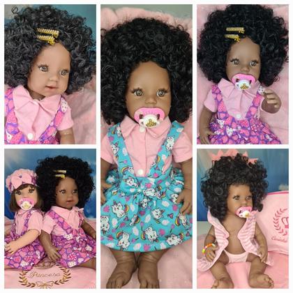 Imagem de Boneca Reborne Negra Silicone Reborn Bebê Barata Realista Enxoval Brinquedo Menina Bb Grande Reborne Boneca Bebe Reborn Siliconado Original Baby Lol