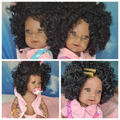 Imagem de Boneca Reborne Negra Silicone Reborn Bebê Barata Realista Enxoval Brinquedo Menina Bb Grande Reborne Boneca Bebe Reborn Siliconado Original Baby Lol