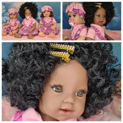 Imagem de Boneca Reborne Negra Silicone Reborn Bebê Barata Realista Enxoval Brinquedo Menina Bb Grande Reborne Boneca Bebe Reborn Siliconado Original Baby Lol