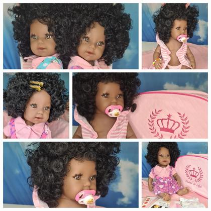 Imagem de Boneca Reborne Negra Silicone Reborn Bebê Barata Realista Enxoval Brinquedo Menina Bb Grande Reborne Boneca Bebe Reborn Siliconado Original Baby Lol