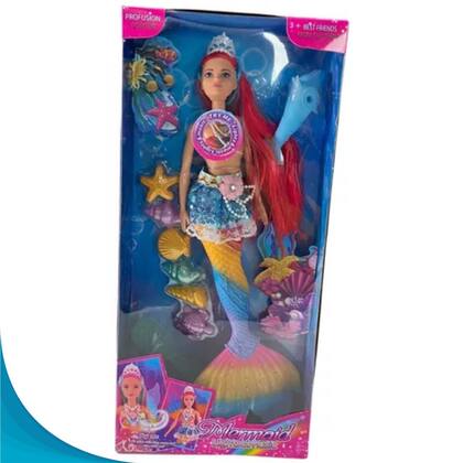 Imagem de Boneca Sereia Que Brilha Para Criança Presente De Aniversário Com Garantia