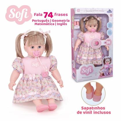 Imagem de Boneca Sofi Fala 74 Frases Educativas 58cm Adijomar
