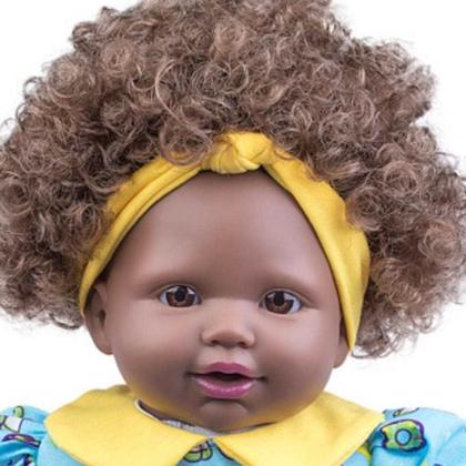Imagem de Boneca Tayla Bebê Reborn Negra Com Cabelo Cacheado