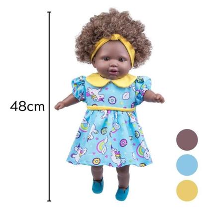 Imagem de Boneca Tayla Bebê Reborn Negra Com Cabelo Cacheado