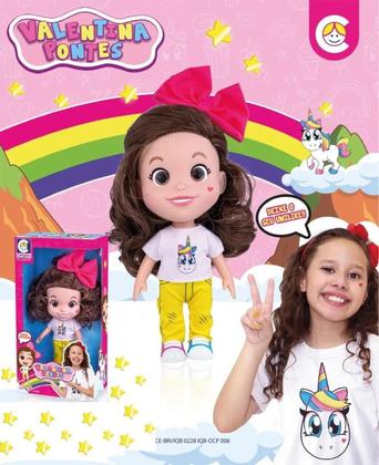 Imagem de Boneca Valentina Pontes Youtuber Original Cotiplas Brinquedo