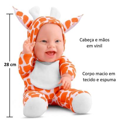 Imagem de Bonecas Baby Planet Bichos Selva Girafa Leão e Zebra Meninas Decoração de Quarto Infantil