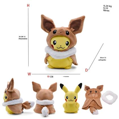 Imagem de Bonecas de Pelúcia Pokémon (20-30cm) - Eevee, Pikachu, Charizard, Lucario