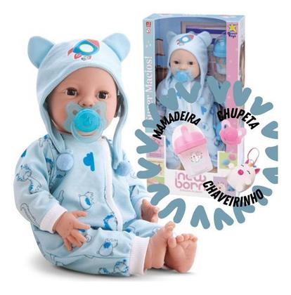 Imagem de Bonecas New Born Brincando Pijama Menina Menino Diver Kit 2 bebês