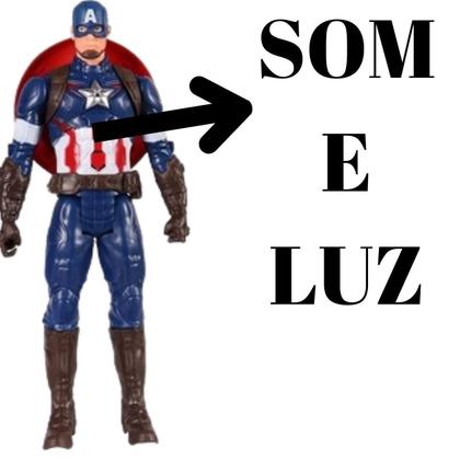 Imagem de Boneco 30Cm Articulado Com Som, Led Personag:Capitão America