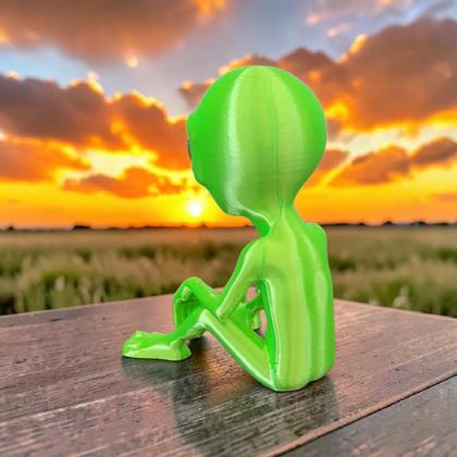 Imagem de Boneco Alien Et Alienígena Decoração Brinquedo Enfeite Extraterrestre 6,5 cm Altura Verde Neon