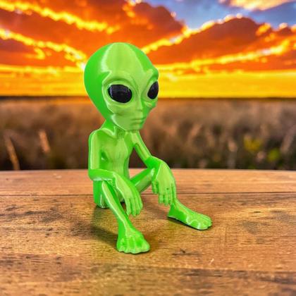 Imagem de Boneco Alien Et Alienígena Decoração Brinquedo Enfeite Extraterrestre 6,5 cm Altura Verde Neon