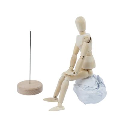Imagem de Boneco Articulado de Madeira 22cm Modelo de Manequim