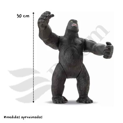 Imagem de Boneco Articulado Gorila Bee Toys King Kong Macaco Chimpanzé 30cm Em Vinil Atóxico Crianças +2 anos