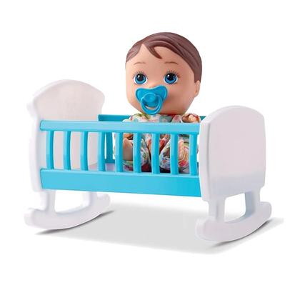 Imagem de Boneco Bebê Little Dolls Bercinho Com Chupeta Menino