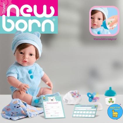 Imagem de Boneco bebe reborn com cabelo bb que fecha os olhos boneca reborni olhinhos moveis bebezao riborni bonequinha reborne bebezinho bonecona brinquedo