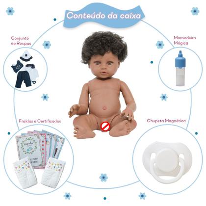 Imagem de Boneco Bebê Reborn Masculino Negro Recém Nascido Lindo