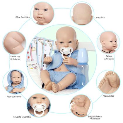 Imagem de Boneco Bebê Reborn Masculino Recem Nascido Enxoval Príncipe