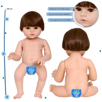 Imagem de Boneco Bebê Reborn Menino Sapinho Olhos Castanhos Kit Itens