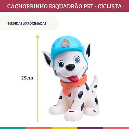 Imagem de Boneco Cachorro Esquadrão Pet Patrulha Canina Ciclista 25cm