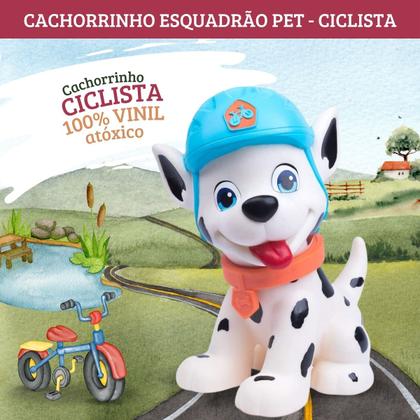 Imagem de Boneco Cachorro Esquadrão Pet Patrulha Canina Ciclista 25cm
