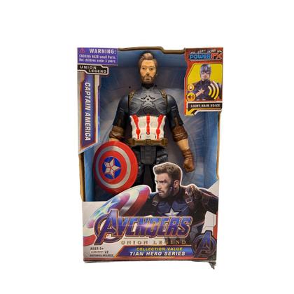 Imagem de Boneco Capitão América 30cm - Super-Herói Marvel Avengers com Movimentos Articulados