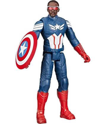 Imagem de Boneco Capitão América Marvel Sam Wilson Com Escudo 30cm