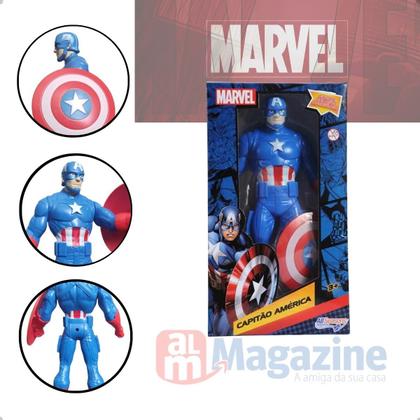 Imagem de Boneco Capitão America Vingadores Heroi Marvel Original 22cm