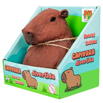 Imagem de Boneco Capivara Squishy Macio Sensorial Infantil Flexível Para Esmagar E Esticar 12 Cm