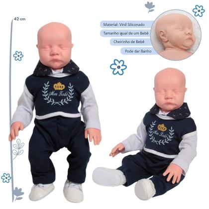 Imagem de Boneco Careca Marinheiro Azul com Bolsa Maternidade Completa