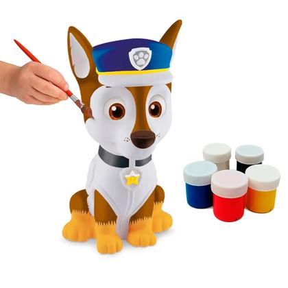 Imagem de Boneco Chase Patrulha Canina Para Colorir Com Tintas Guache Paw Patrol