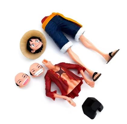 Imagem de Boneco Colecionável Luffy Anime One Piece Figura De Ação + Rostos