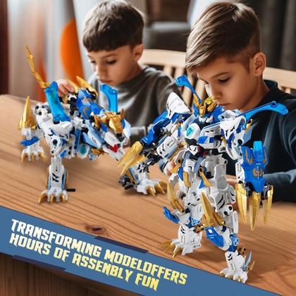 Imagem de Boneco de ação Building Blocks Toy TIALLOW Mech White Tiger