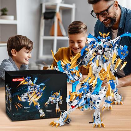 Imagem de Boneco de ação Building Blocks Toy TIALLOW Mech White Tiger