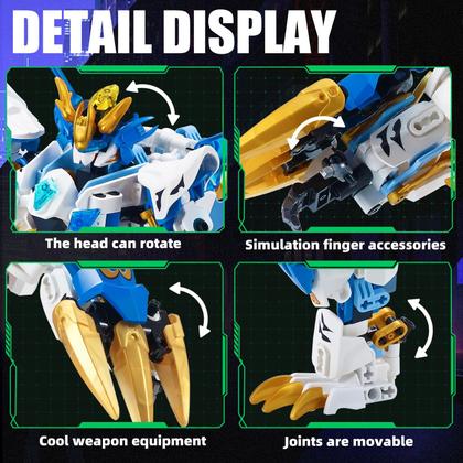 Imagem de Boneco de ação Building Blocks Toy TIALLOW Mech White Tiger