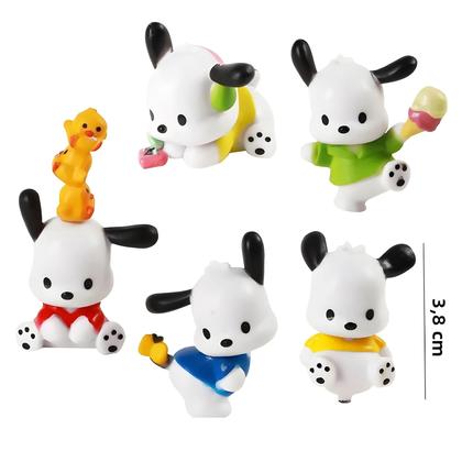 Boneco De Anime Kawaii De 3-4cm, 5 Peças, Modelo Pochacco Melody