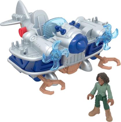 Imagem de Boneco de brinquedo e avião de brinquedo Fisher-Price Imaginext Jurassic World