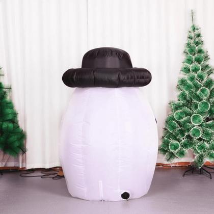 Imagem de Boneco de Neve C/Papai Noel Inflável Decoração Enfeite Natal