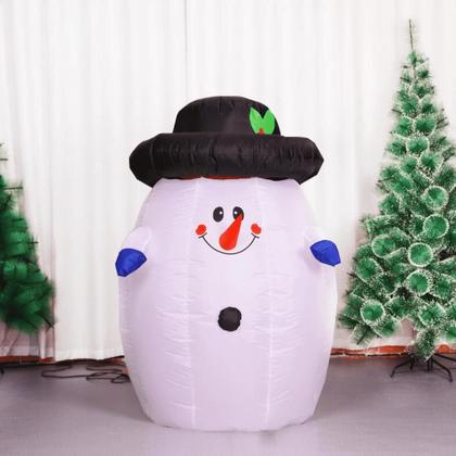 Imagem de Boneco de Neve C/Papai Noel Inflável Decoração Enfeite Natal