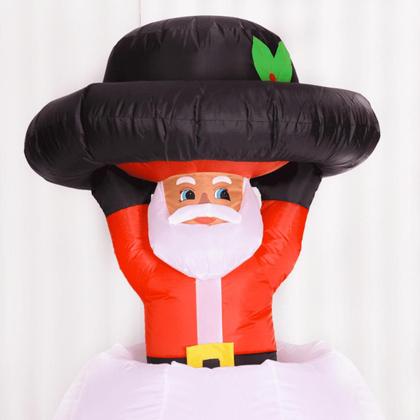 Imagem de Boneco de Neve C/Papai Noel Inflável Decoração Enfeite Natal