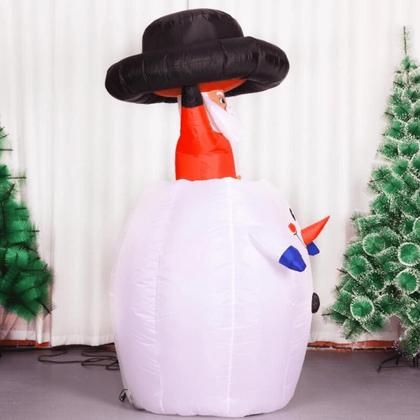Imagem de Boneco de Neve C/Papai Noel Inflável Decoração Enfeite Natal