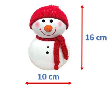 Imagem de Boneco de Neve Decoracao Mesa de Natal Ceramica Pequeno