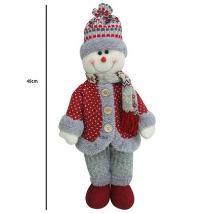 Imagem de Boneco De Neve Em Tecido Decoração De Natal 43cm