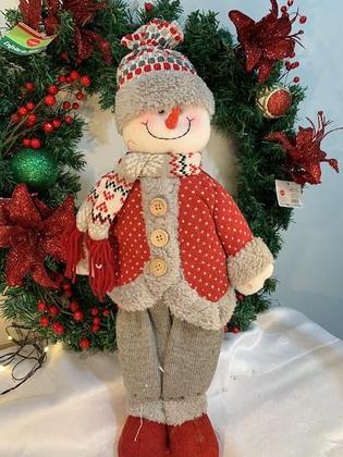 Imagem de Boneco De Neve Em Tecido Decoração De Natal 43cm